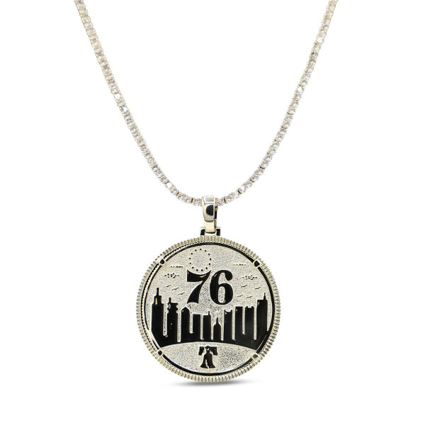 Кулон Philadelphia 76ers GLD 18K Yellow Gold Logo & 20 Tennis Chain