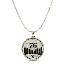 Philadelphia 76ers GLD 18K Yellow Gold Logo Pendant & 20 Tennis Chain