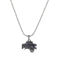 Orlando Magic GLD 14K White Gold Logo Pendant & 20 Tennis Chain