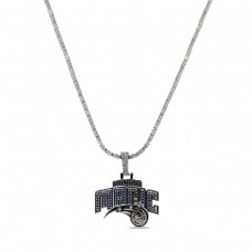 Orlando Magic GLD 14K White Gold Logo Pendant & 20 Tennis Chain