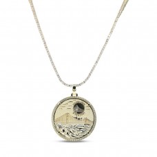 Golden State Warriors GLD 18K Yellow Gold Logo Pendant & 20 Tennis Chain
