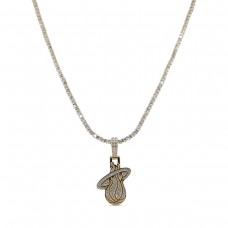 Miami Heat The GLD Shop 18K Yellow Gold Logo Pendant & 20 Tennis Chain