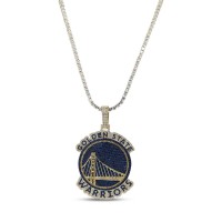 Golden State Warriors GLD 18K Yellow Gold Logo Pendant & 20 Tennis Chain