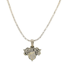 Кулон New York Knicks GLD 18K Yellow Gold Logo & 20 Tennis Chain