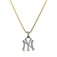 New York Yankees Gold Logo Pendant with 20 Rope Chain
