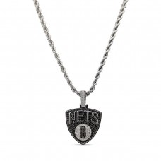 Brooklyn Nets The GLD Shop 14K White Gold Logo Pendant & 20 Rope Chain