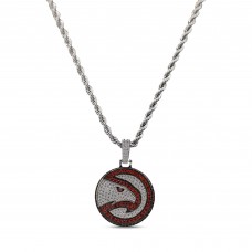 Atlanta Hawks GLD 14K White Gold Logo Pendant & 20 Rope Chain