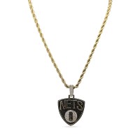 Brooklyn Nets The GLD Shop 18K Yellow Gold Logo Pendant & 20 Rope Chain