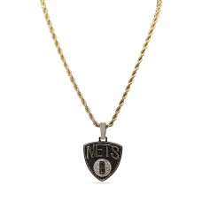 Brooklyn Nets The GLD Shop 18K Yellow Gold Logo Pendant & 20 Rope Chain