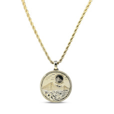 Кулон Golden State Warriors GLD 18K Yellow Gold Logo & 20 Rope Chain