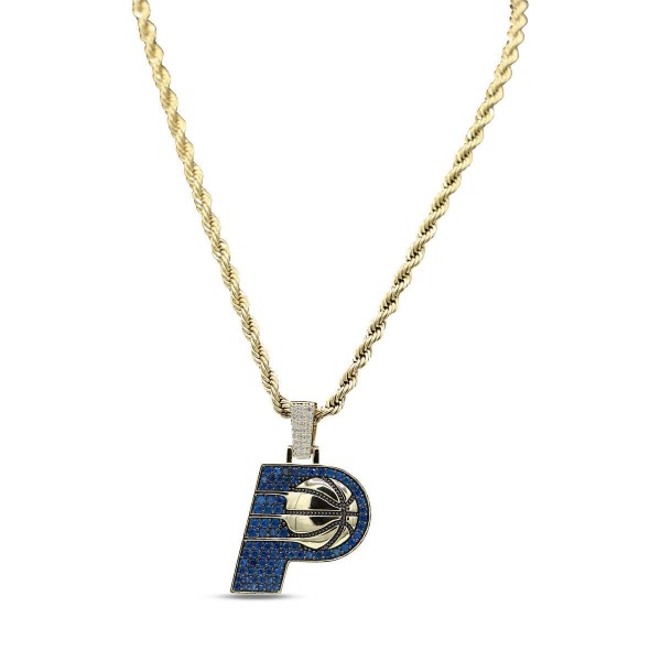 Indiana Pacers GLD 18K Yellow Gold Logo Pendant & 20 Rope Chain