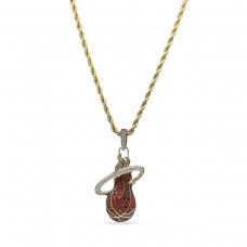 Miami Heat The GLD Shop 18K Yellow Gold Logo Pendant & 20 Rope Chain