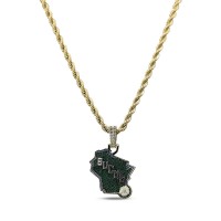 Milwaukee Bucks GLD 18K Yellow Gold Logo Pendant & 20 Rope Chain