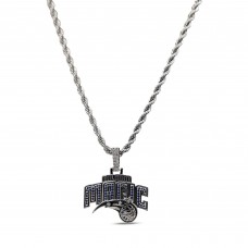 Orlando Magic GLD 14K White Gold Logo Pendant & 20 Rope Chain