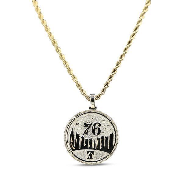 Кулон Philadelphia 76ers GLD 18K Yellow Gold Logo & 20 Rope Chain