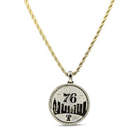 Philadelphia 76ers GLD 18K Yellow Gold Logo Pendant & 20 Rope Chain