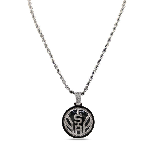 Кулон San Antonio Spurs GLD 14K White Gold Logo & 20 Rope Chain