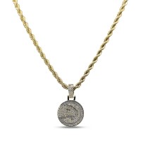 Atlanta Hawks GLD 18K Yellow Gold Logo Pendant & 20 Rope Chain