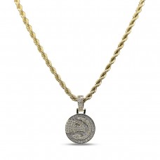 Atlanta Hawks GLD 18K Yellow Gold Logo Pendant & 20 Rope Chain