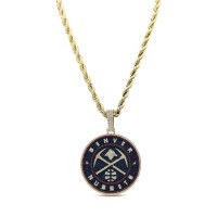Denver Nuggets GLD 18K Yellow Gold Logo Pendant & 20 Rope Chain