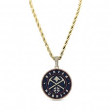 Denver Nuggets GLD 18K Yellow Gold Logo Pendant & 20 Rope Chain