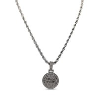 Detroit Pistons GLD 14K White Gold Logo Pendant & 20 Rope Chain