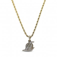 Los Angeles Lakers GLD 18K Yellow Gold Logo Pendant & 20 Rope Chain