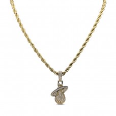 Miami Heat The GLD Shop 18K Yellow Gold Logo Pendant & 20 Rope Chain