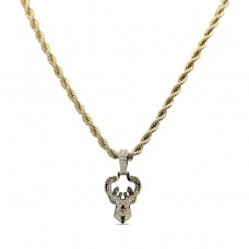 Milwaukee Bucks GLD 18K Yellow Gold Logo Pendant & 20 Rope Chain