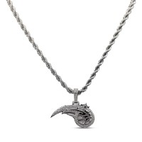 Orlando Magic GLD 14K White Gold Logo Pendant & 20 Rope Chain