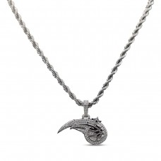 Orlando Magic GLD 14K White Gold Logo Pendant & 20 Rope Chain