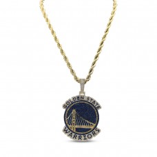 Golden State Warriors GLD 18K Yellow Gold Logo Pendant & 20 Rope Chain