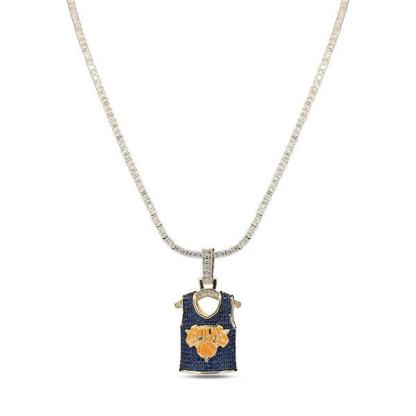 Кулон New York Knicks GLD 18K Yellow Gold Jersey Logo & 20 Tennis Chain