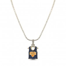 New York Knicks GLD 18K Yellow Gold Jersey Logo Pendant & 20 Tennis Chain