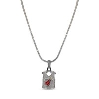Miami Heat The GLD Shop 14K White Gold Jersey Logo Pendant & 20 Tennis Chain