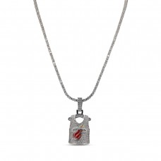Miami Heat The GLD Shop 14K White Gold Jersey Logo Pendant & 20 Tennis Chain