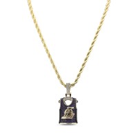 Los Angeles Lakers GLD 18K Yellow Gold Jersey Logo Pendant & 20 Rope Chain