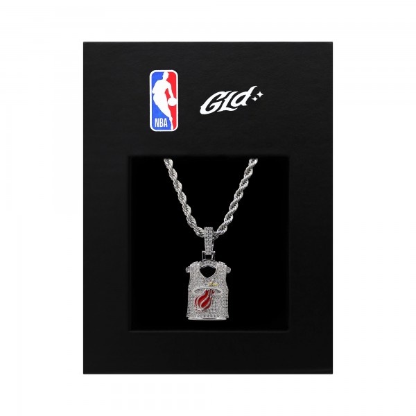 Miami Heat The GLD Shop 14K White Gold Jersey Logo Pendant & 20 Rope Chain