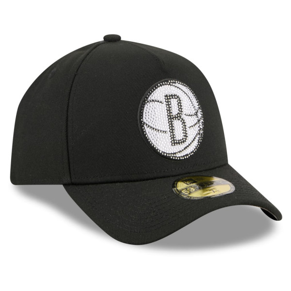 Бейсболка Brooklyn Nets New Era Black 2026 NBA Draft On-Stage Crystal A-Frame 59FORTY