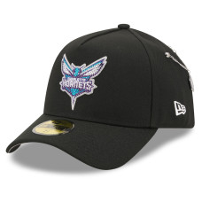 Бейсболка Charlotte Hornets New Era Black 2026 NBA Draft On-Stage Crystal A-Frame 59FORTY