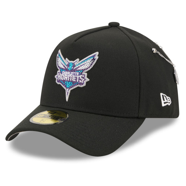 Бейсболка Charlotte Hornets New Era Black 2026 NBA Draft On-Stage Crystal A-Frame 59FORTY