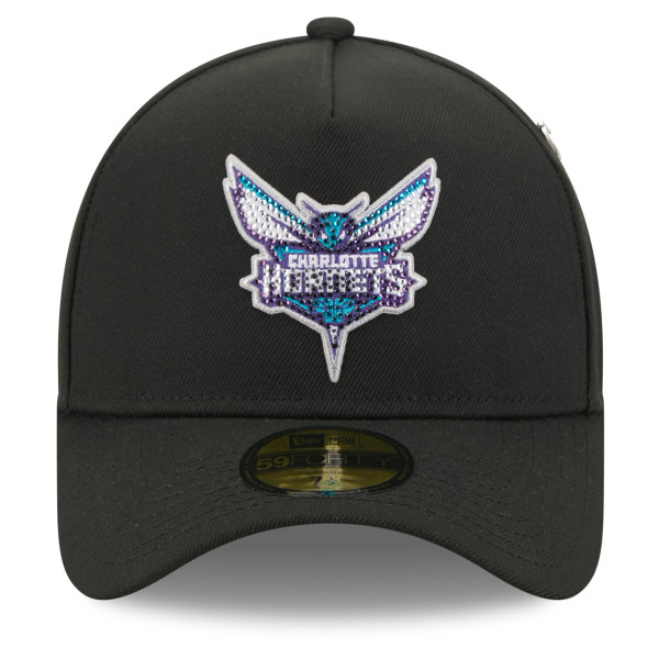 Бейсболка Charlotte Hornets New Era Black 2026 NBA Draft On-Stage Crystal A-Frame 59FORTY