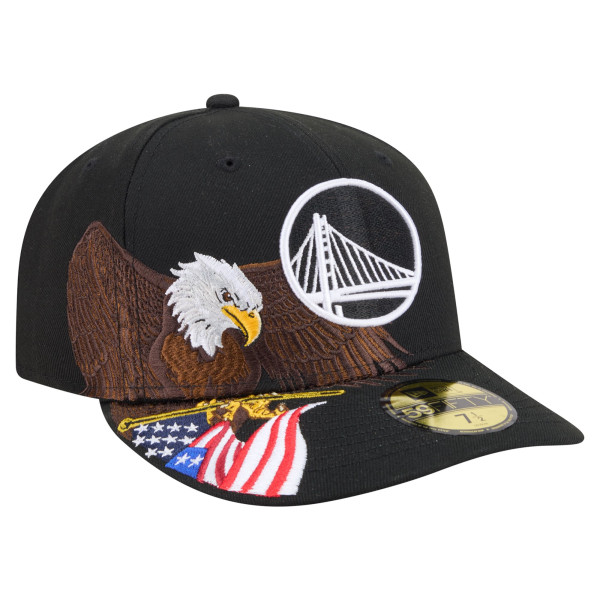 Бейсболка Golden State Warriors New Era Black Freedom Pre-Curved 59FIFTY