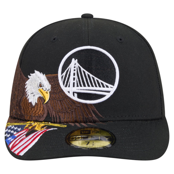 Бейсболка Golden State Warriors New Era Black Freedom Pre-Curved 59FIFTY