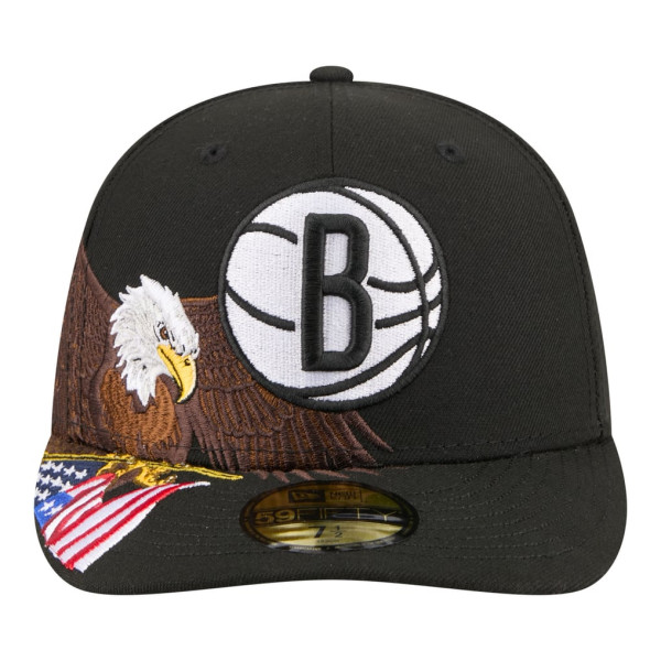 Бейсболка Brooklyn Nets New Era Black Freedom Pre-Curved 59FIFTY