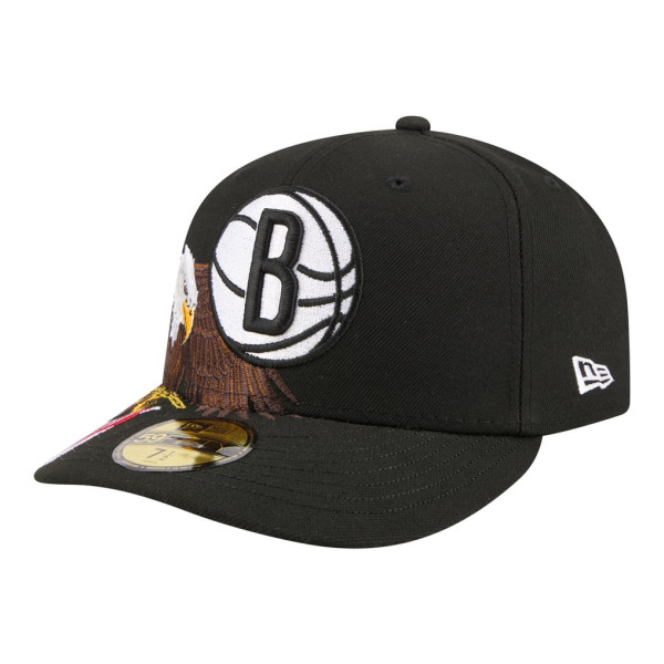 Бейсболка Brooklyn Nets New Era Black Freedom Pre-Curved 59FIFTY