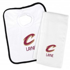Малышам Cleveland Cavaliers Chad & Jake White Primary Personalized Bib & Burp Cloth Set