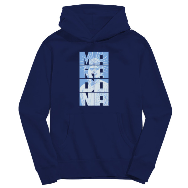 Подростковая Diego Maradona Argentina National Team Vive La Fete Portrait Pullover Hoodie - Navy