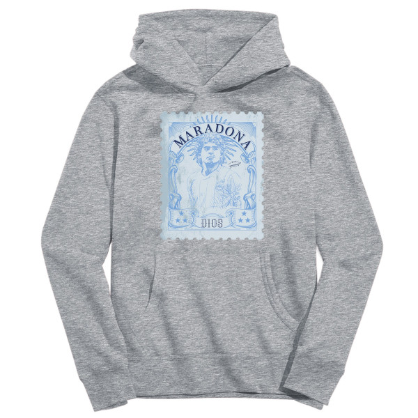 Подростковая Diego Maradona Argentina National Team Vive La Fete Vintage Stamp Pullover Hoodie - Gray