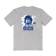 Женская Футболка Diego Maradona Argentina National Team Vive La Fete D10S - Gray
